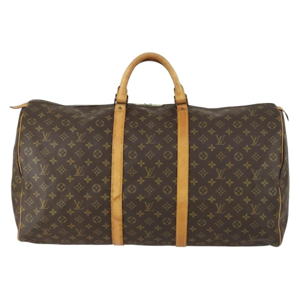 Louis Vuitton Monogram Keepall 60 Travel Bag Brown